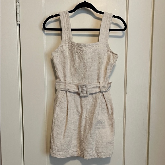 Topshop Cream Textured Mini Dress - Picture 1 of 3
